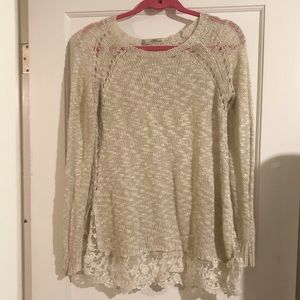 Super cute lace bottom Mirumi sweater
